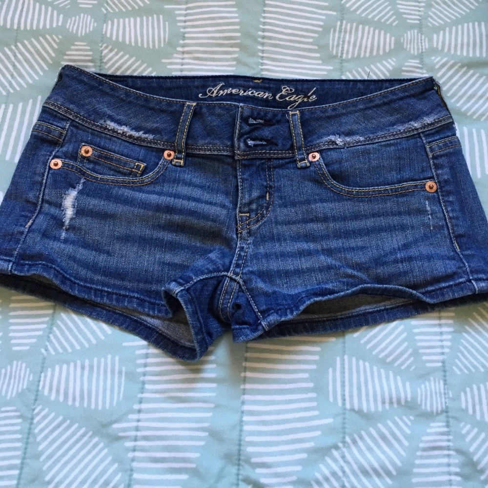 American Eagle Outfitters Dark Blue Denim Shorts